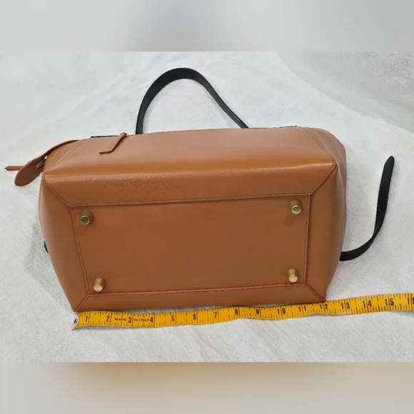 Celine Small Leather Belt Bag Carmel Black Tote Travel Work Suede Shoulder Mini - Picture 9 of 17